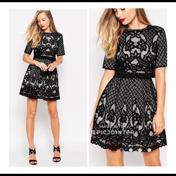 ASOS Dresses & Skirts - ASOS Petite Black Lace Dress NWT